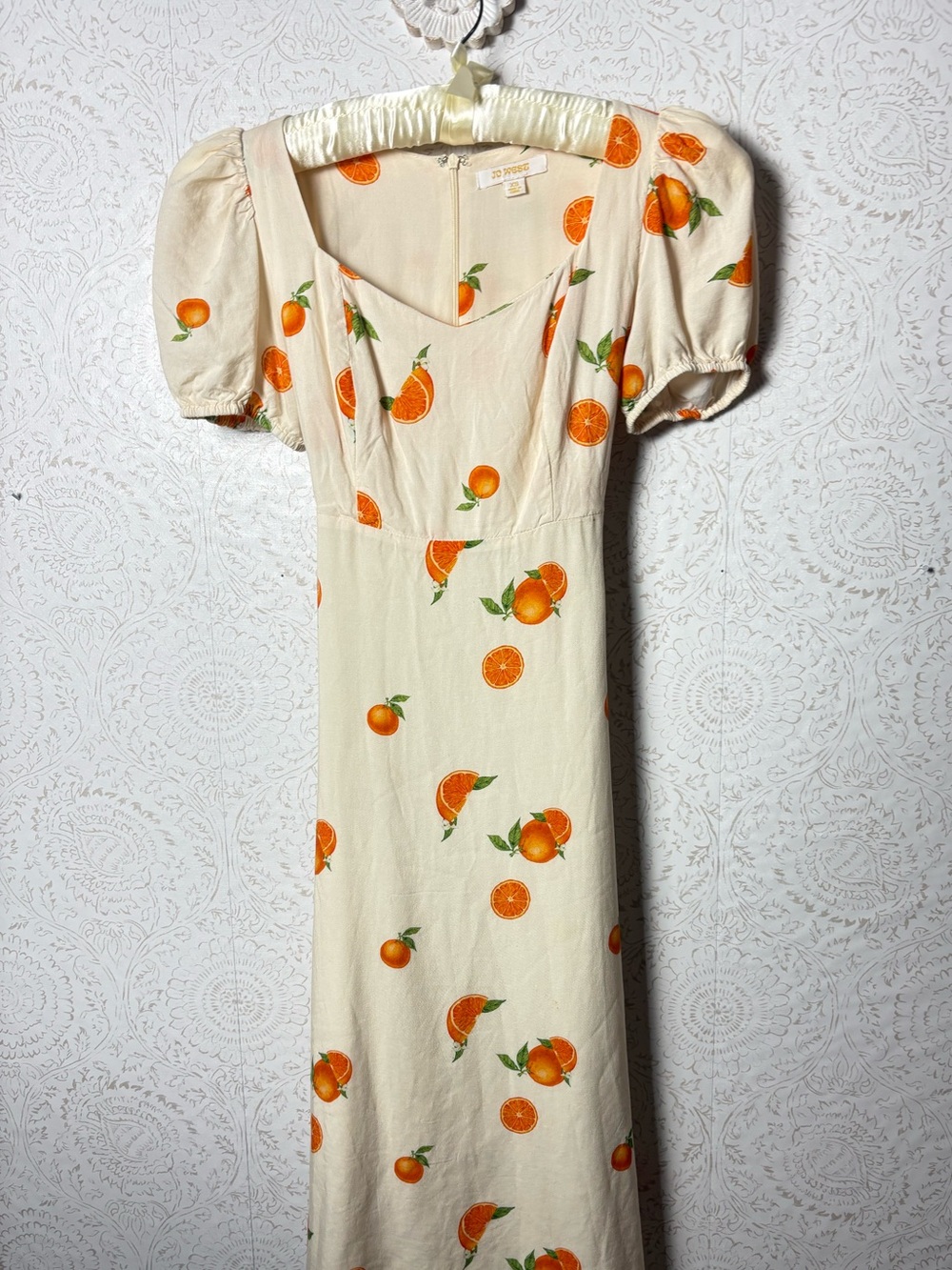 Jo West orange printed midi dress